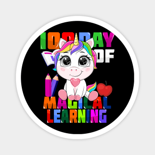 100 day of school magical learning unicorn tee Magnet